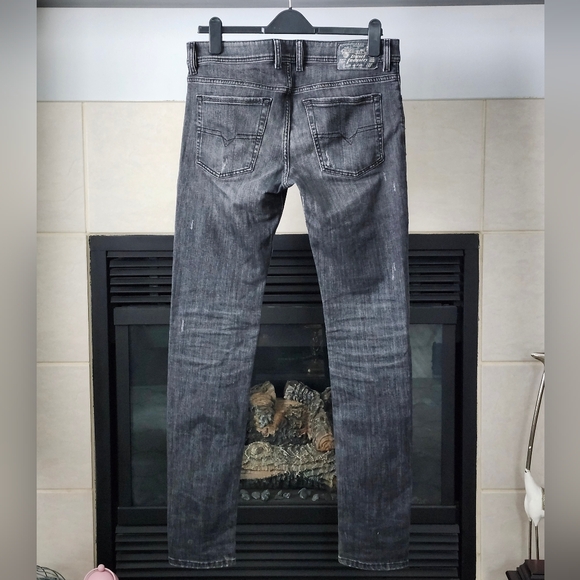 Diesel Troxer R4NQ8 Slim Skinny Faded Black Stretch Jeans W33 xL34 - Picture 2 of 13